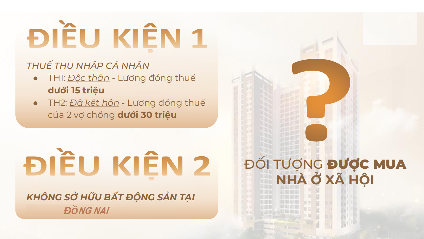 điều kiện mua nhà ở xã hội Long Bình tân- Biên Hòa- Đồng Nai 